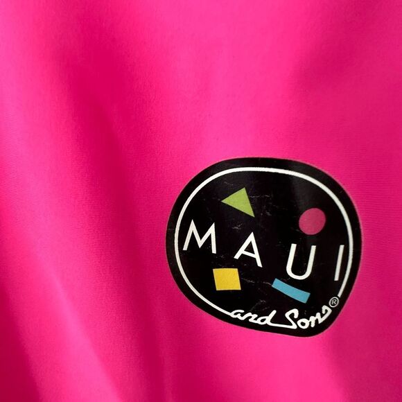 Maui And Sons Women's 50+ UPF Floral Graphic Rash Guard Surf Shirt Tee Beach M - Picture 3 of 6